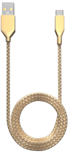 3 ft USB Type C To USB Type A Cable (AmpSentrix) (Infinity) (Gold)